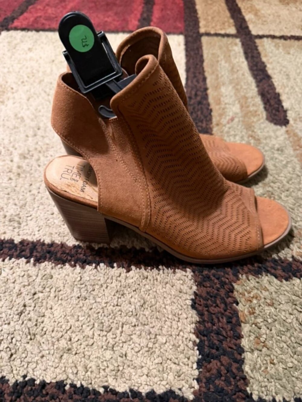 Time and Tru suede ankle boots with chevron perforated pattern size 9#boots #che